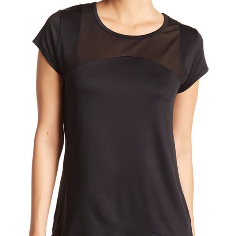 NWT C&C California Black Mesh Active Top